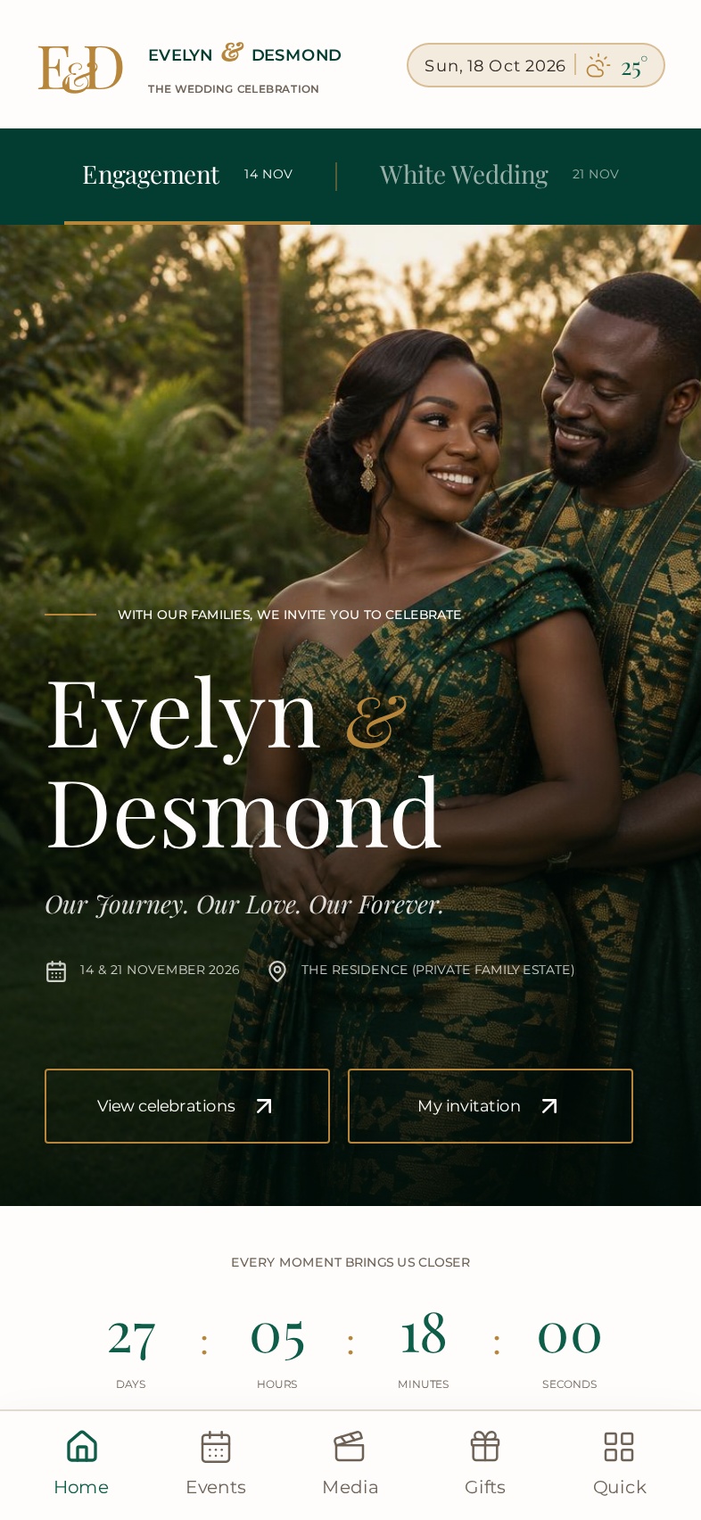 Evelyn and Desmond demonstration guest app on a phone