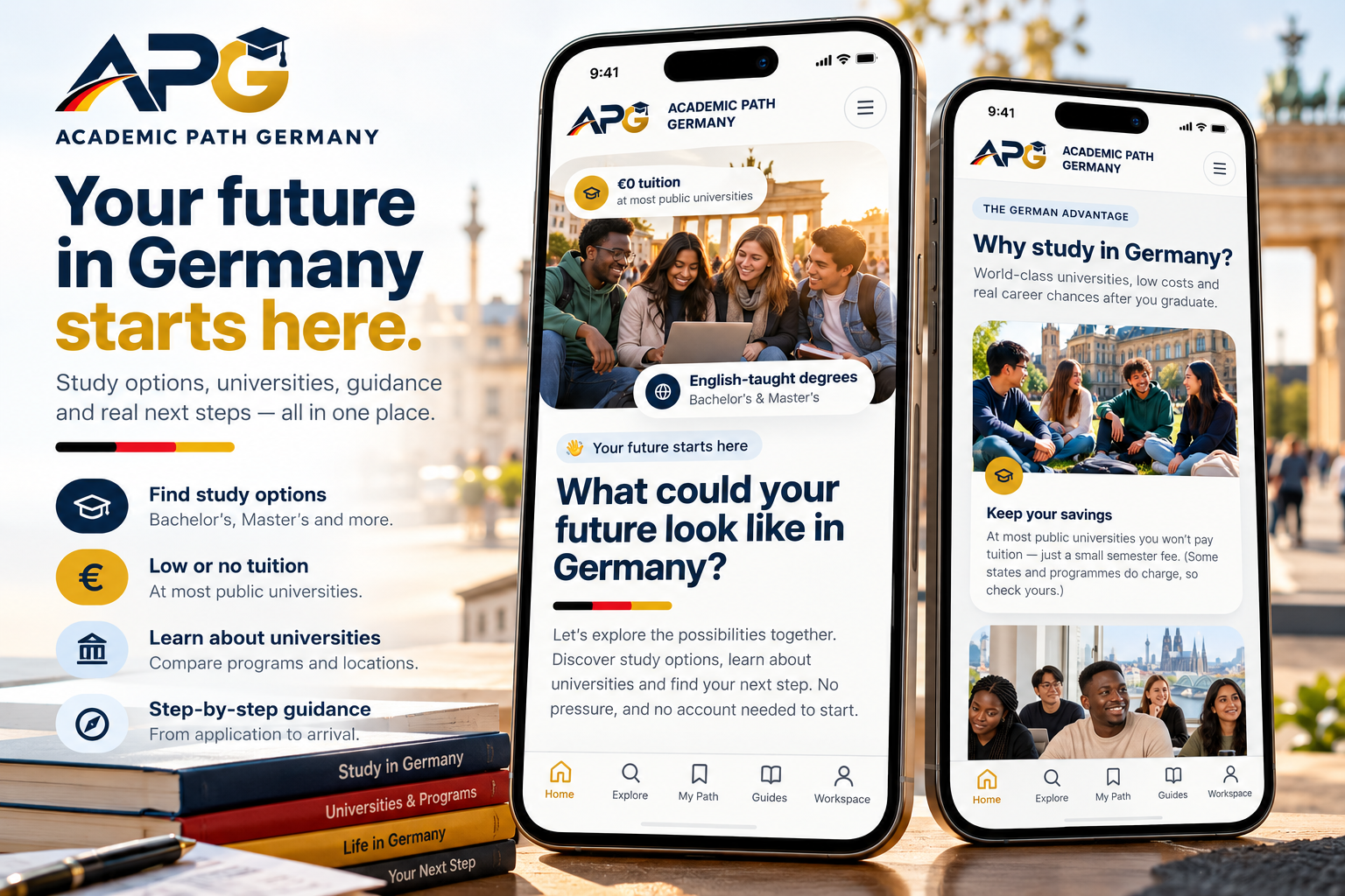Academic Path Germany — concept visual, not a product screenshot