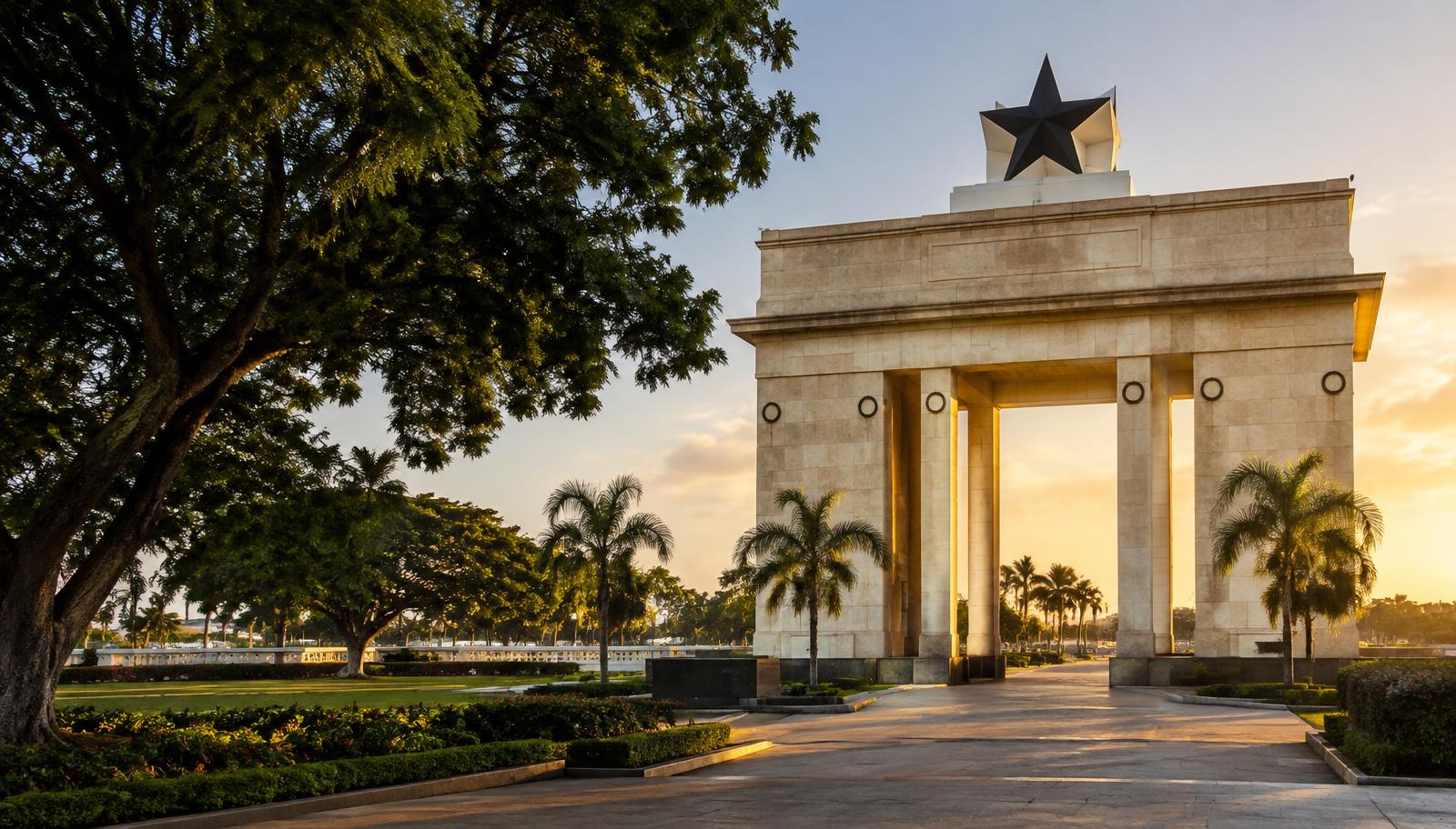 Independence Arch and Black Star Square in Accra, Ghana